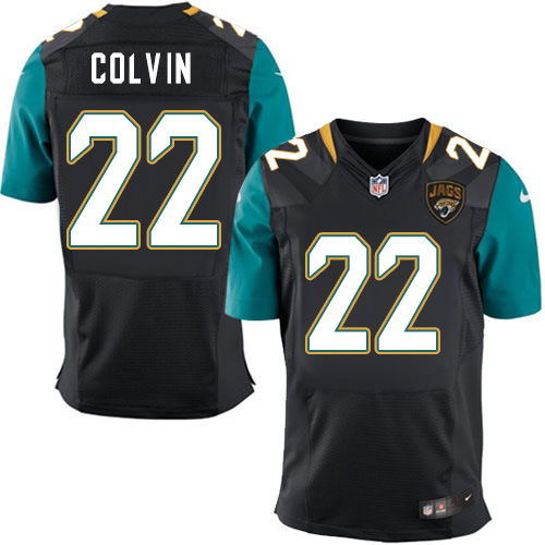 Men's Elite Aaron Colvin Nike Jersey Black Alternate - #22 NFL Jacksonville Jaguars